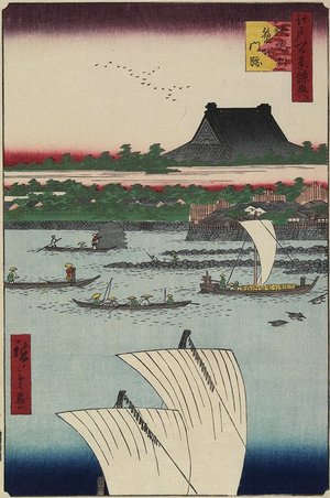 Utagawa Hiroshige: Tsukiji Temple, Teppozu - Minneapolis Institute of Arts 