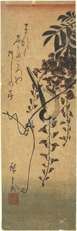 Utagawa Hiroshige: (Bird on Wisteria Branch) - Minneapolis Institute of Arts 