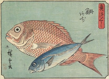 Utagawa Hiroshige: Snapper and Horse Mackerel - Minneapolis Institute of Arts 