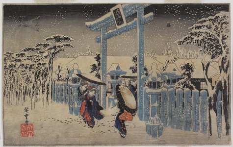 Utagawa Hiroshige: Gion Shrine in Snow - Minneapolis Institute of Arts 