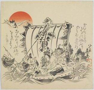 Shibata Zeshin: The Seven Gods of Good Fortune in Treasure Ship - Minneapolis Institute of Arts 