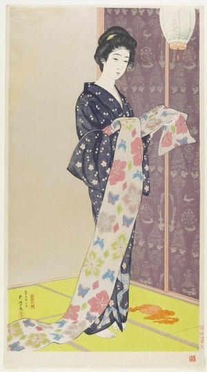 橋口五葉: Woman in Summer Kimono - ミネアポリス美術館