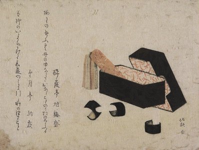 Katsushika Hokusai: Black Lacquer Box with Koto Strikers - Minneapolis Institute of Arts 