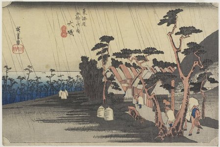 歌川広重: Princess Tora's Rain, Oiso - ミネアポリス美術館