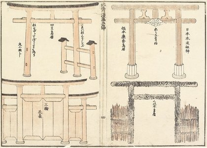 Katsushika Hokusai: Various Types of Torii Arch - Minneapolis Institute of Arts 