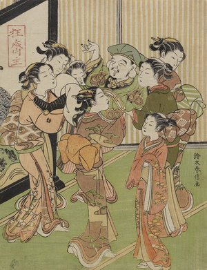 Suzuki Harunobu: Seven Women Carrying Daikoku God - Minneapolis Institute of Arts 