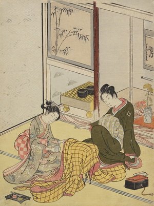 Suzuki Harunobu: Perfuming a Robe as a Mitate of the Fpur Elegant Pastimes - Minneapolis Institute of Arts 