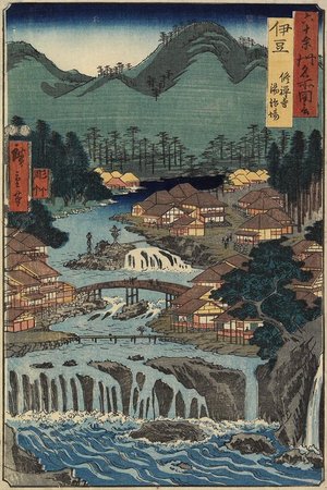 Utagawa Hiroshige: Hot Springs at Shuzenji, Izu Province - Minneapolis Institute of Arts 