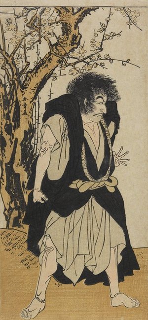 勝川春章: Ichikawa Danjuro V as the Monk Wantetsu - ミネアポリス美術館