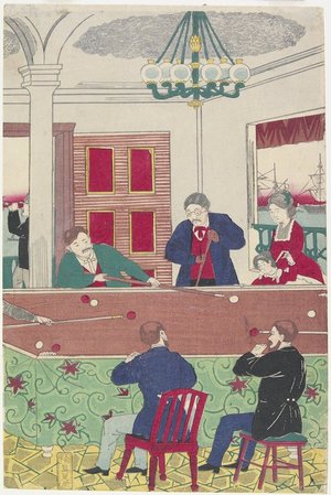 Utagawa Hiroshige III: Foreigners at Billiard Game - Minneapolis Institute of Arts 