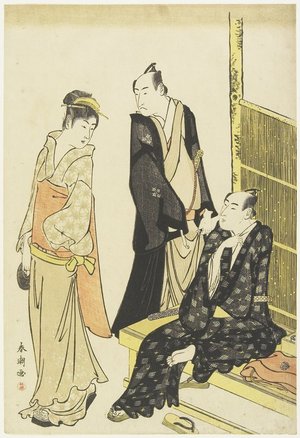 Katsukawa Shuncho: Ichikawa Monnosuke II, Onoe Matsusuke at a Teahouse - Minneapolis Institute of Arts 