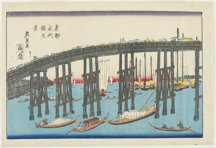 渓斉英泉: View of Eitai Bridge at the Eastern Capital - ミネアポリス美術館