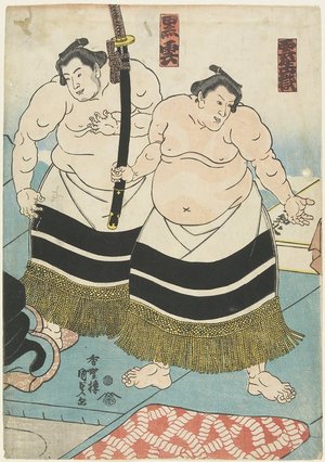 Utagawa Kunisada: The Wrestlers Unjodake and Kurokumo - Minneapolis Institute of Arts 