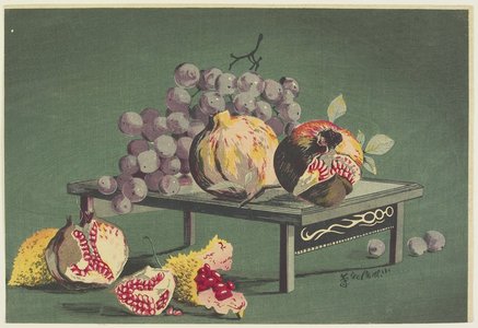 小林清親: Pomegranates and Grapes - ミネアポリス美術館