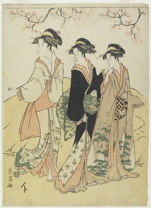 Hosoda Eisho_: (Three Courtesans under Cherry Tree) - Minneapolis Institute of Arts 