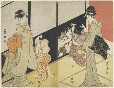 Utagawa Toyokuni I: Children Delighting in their Reflection - Minneapolis Institute of Arts 