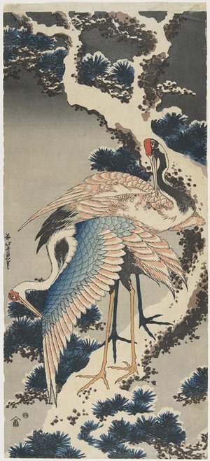 Katsushika Hokusai: Cranes on Pine - Minneapolis Institute of Arts 