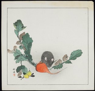 月岡耕漁: Mouse and Carrot - ミネアポリス美術館