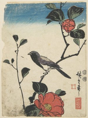 Utagawa Hiroshige: (Bird on Flowering Camelia Branch) - Minneapolis Institute of Arts 