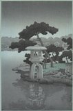 川瀬巴水: Kiyozumi Garden in Moonlight - ミネアポリス美術館