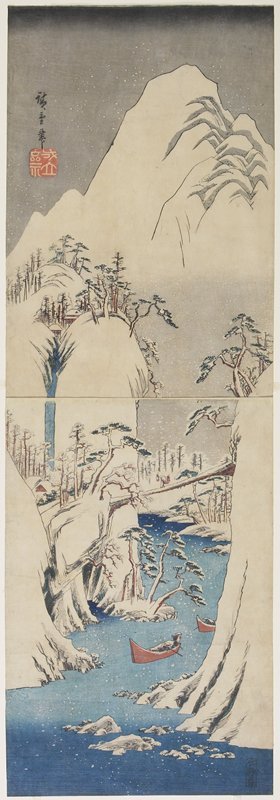 Utagawa Hiroshige: Snow Scene by the Fuji River - Minneapolis Institute of Arts 