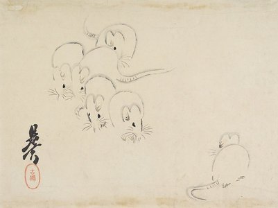 Shibata Zeshin: White Mice - Minneapolis Institute of Arts 