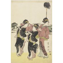 Utagawa Toyokuni I: Oiran (High-class Courtesan) Travelling as a Mitate of Daimyo Procession - Minneapolis Institute of Arts 