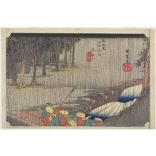 歌川広重: Spring Rain, Tsuchiyama - ミネアポリス美術館