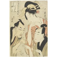 Kitagawa Utamaro: The Courtesan Agemaki, the Chivalrous Guy Sukeroku, Ikyu with Beard - Minneapolis Institute of Arts 