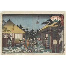 Utagawa Hiroshige: Tagawaya in Front of Oonji Temple - Minneapolis Institute of Arts 
