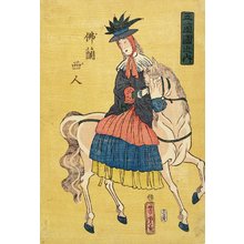 歌川芳虎: French Lady on Horseback - ミネアポリス美術館