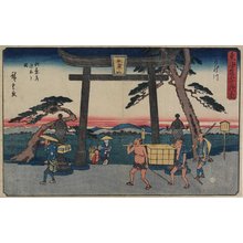 Utagawa Hiroshige, 歌川広重 (Utagawa Hiroshige)による浮世絵「The Fork of Akiba in Kakegawa」