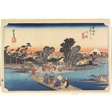 Utagawa Hiroshige: Ferry at Rokugo--Kawasaki - Minneapolis Institute of Arts 
