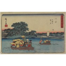 Utagawa Hiroshige: Ferry at Rokugo, Kawasaki - Minneapolis Institute of Arts 