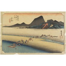 歌川広重: Distant Bank of The Oi River, Kanaya - ミネアポリス美術館