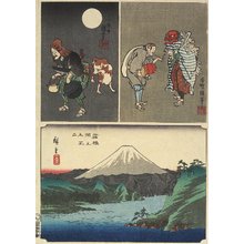 Utagawa Hiroshige: Mt. Fuji Seen Over the Lake in Hakone & 2 Other Images - Minneapolis Institute of Arts 