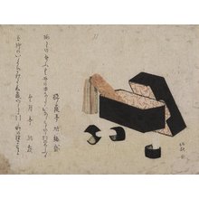 葛飾北斎: Black Lacquer Box with Koto Strikers - ミネアポリス美術館