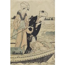 玉川舟調: Three Women Fishing in a Boat - ミネアポリス美術館