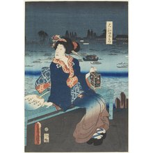 歌川国貞: The Courtesan Omitsu of the Yamato House - ミネアポリス美術館