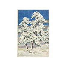 川瀬巴水: Pine Tree in Clear Weather after Snow - ミネアポリス美術館