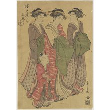 細田栄之: Three Courtesans of the Tsuataya House - ミネアポリス美術館