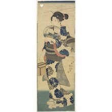Utagawa Kuniyoshi: (Woman with Fan and Cricket Cage) - Minneapolis Institute of Arts 