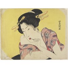 歌川豊国: Woman Using a Toothpick - ミネアポリス美術館