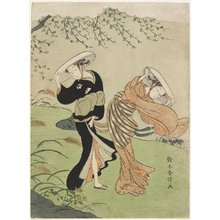 鈴木春信: Two Women in High Wind - ミネアポリス美術館