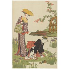 鳥居清長: Women by an Iris Pond - ミネアポリス美術館