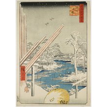 Japanese Print ""Lumberyard in Fukagawa"" by Utagawa Hiroshige, 歌川広重 (Utagawa Hiroshige)