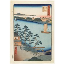 歌川広重: Niijuku Ferry - ミネアポリス美術館