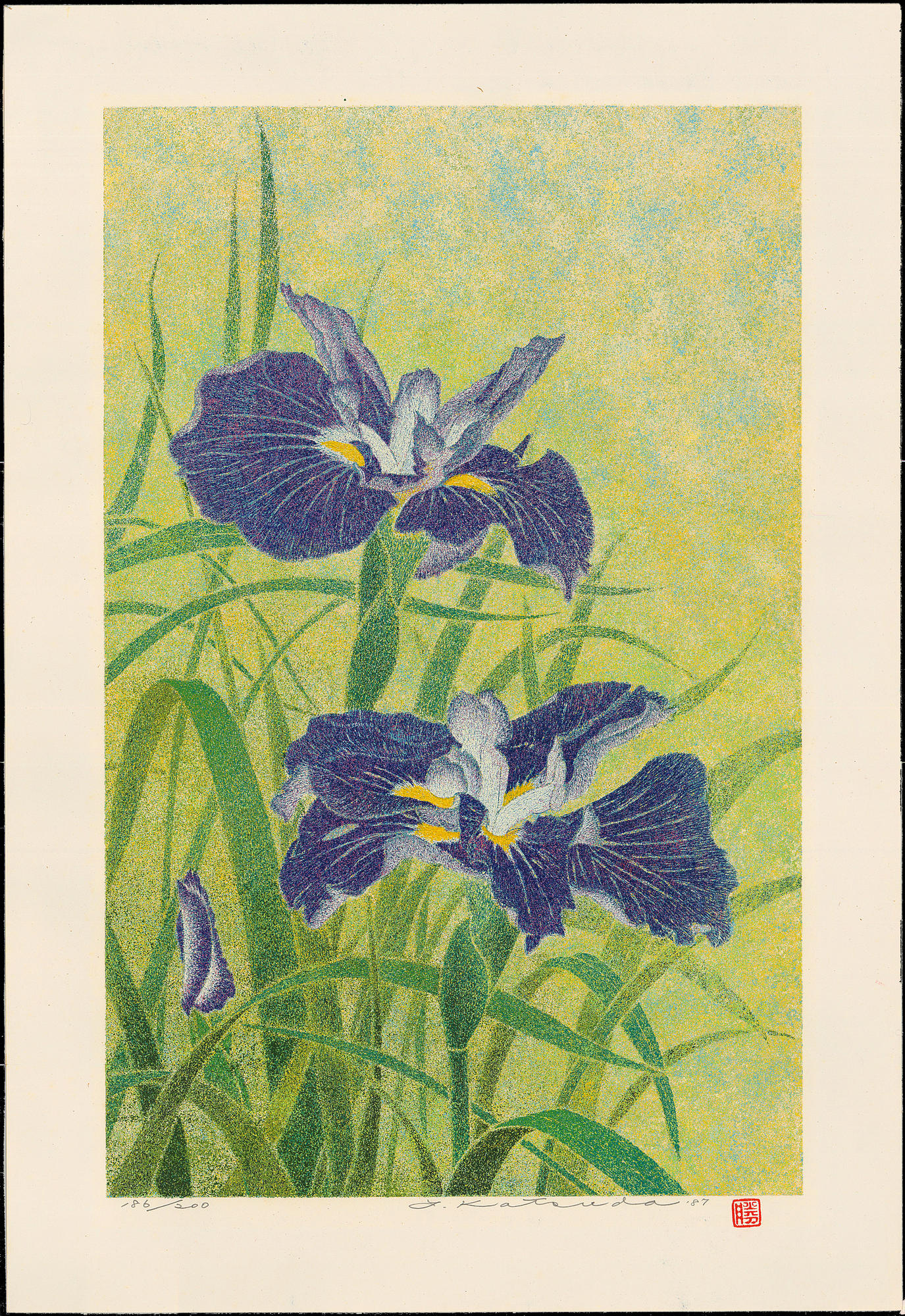 Katsuda, Yukio: No 205 Iris - 花菖蒲 - Ohmi Gallery - Ukiyo-e Search