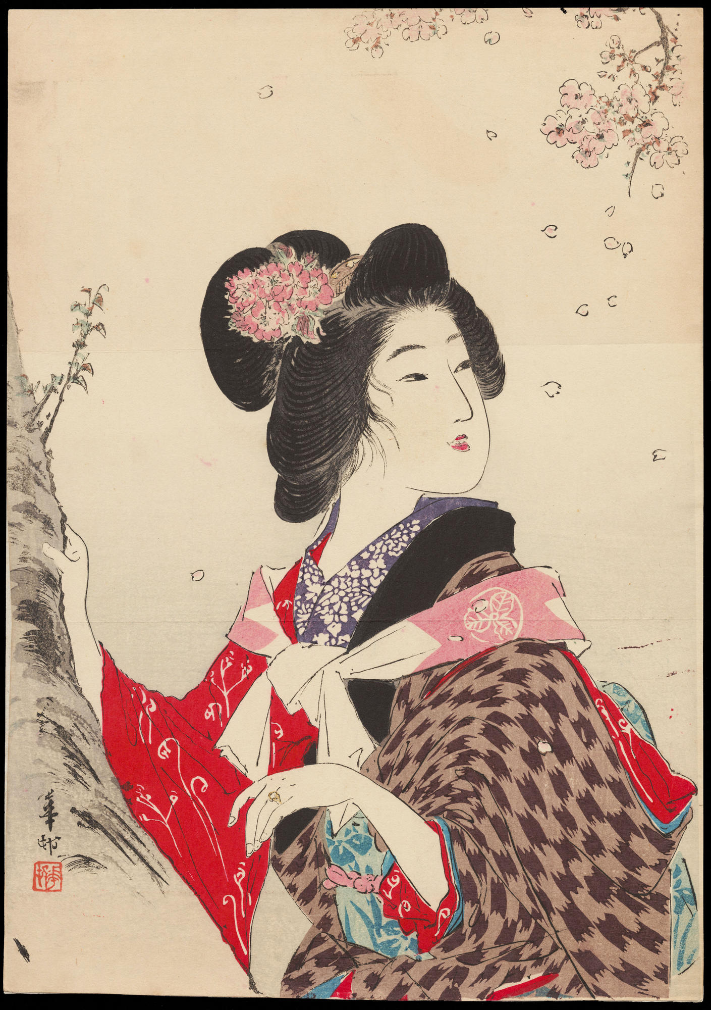 Suzuki, Kason: Sakura (Cherry Blossom) - 桜 - Ohmi Gallery - Ukiyo-e Search