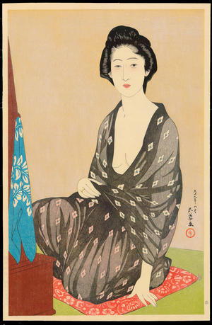 Hashiguchi Goyo: Summer Kimono (In a Light Garment, a Woman from Naniwa) - 夏衣の女（うすごろも浪花の女） - Ohmi Gallery